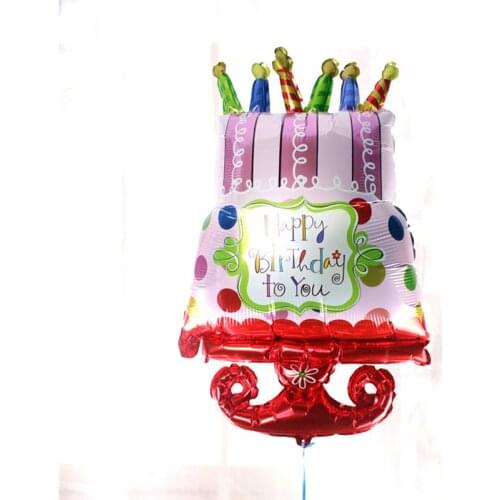1pcs 54*95cm 3D cake decoration foil helium balloon happy birthday kids toys balloons Party supplies