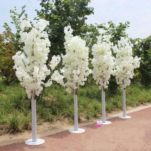 1.5M 5feet Height white Artificial Cherry Blossom Tree Roman Column Road Leads For Wedding Mall Opened Props