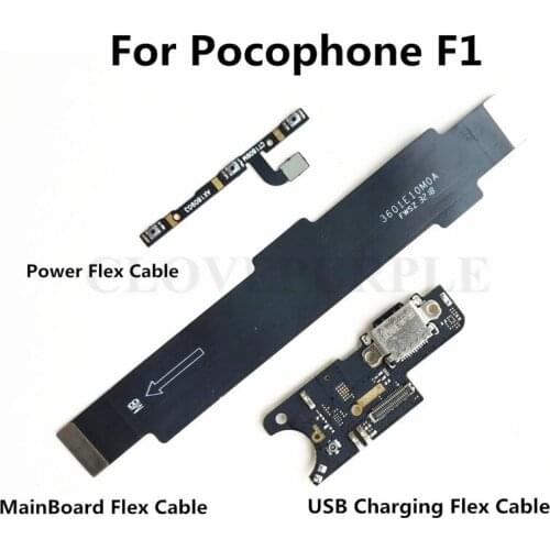 10Pcs Power Volume & USB Charging Board & Motherboard MainBoard Connections Line Flex Cable For Xiaomi Pocophone F1 mi F1