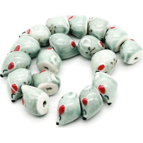 10pcs DIY Fashion jewelry Accessory Bracelet Making Department 20*16mm Hedgehog ceramic beads Creative Handmade Accessories