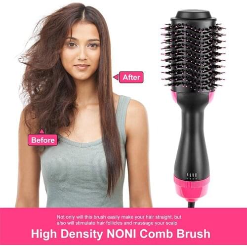 2 in 1 Electric Blow Dryer Hot Air Brush Hair Straightener Curler Comb