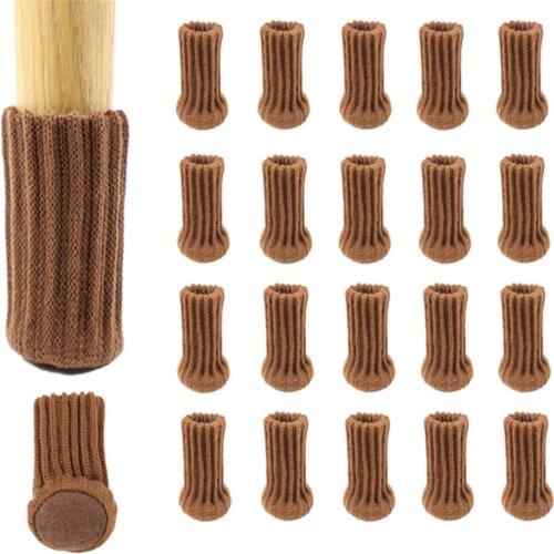 4pcs/set Floor Protection Chair Foot Pad Leg Furniture Wool Knitting Cover Chair Cat Pads Floor Paw Protector Socks Table