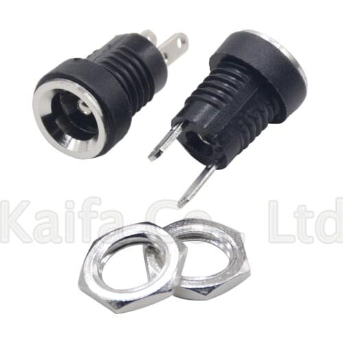 5/10PCS 3A 12V For DC Power Supply Jack Socket Female Panel Mount Connector 5.5mm 2.1mm Plug Adapter 2 Terminal Types 5.5*2.1