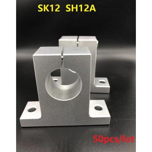 50pcs/lot SK12 SH12A 12mm linear bearing rail linear shaft support bearings for CNC 3d printer parts