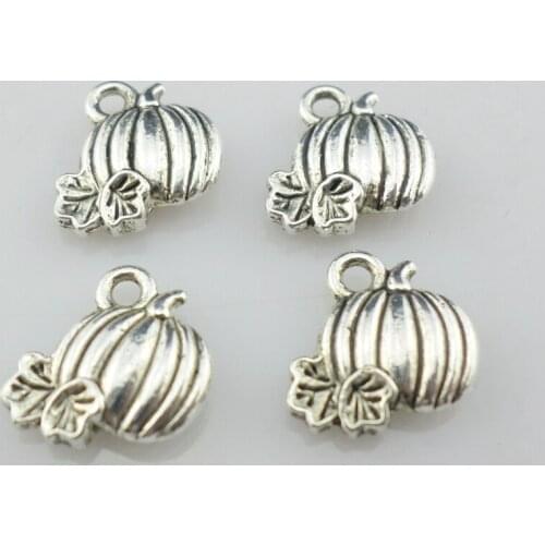 72pcs Small Pumpkin Cushaw Charms Pendants 10x10mm Tibetan Silver/Bronze Jewelry Findings