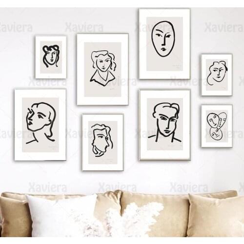 Matisse Manuscript Works Abstract Poster Figure Face Line Modern Art Canvas Painting Fashion Minimalist Living Room Home Decor