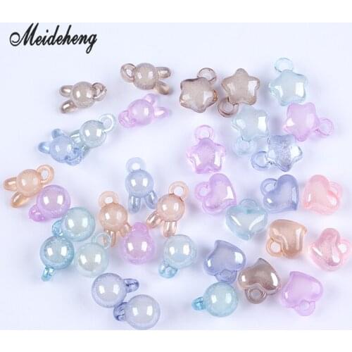 Acrylic Heart Star Ball Rabbit beads Bubble Snow Bracelet Pendant Necklace Hair Ornament Jewelry Accessories Childrens Gifts