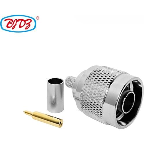 Free Shipping 10 PCS N Male Crimp RF Connector for LMR195/LMR200/RG58/RG303/RG223/RG400/RG142 Cable