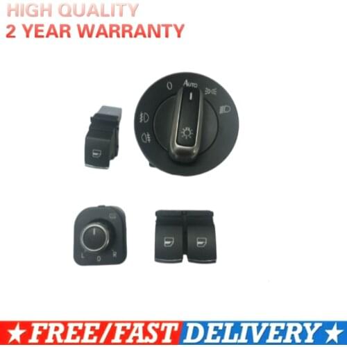 Free shipping Window Switch Mirror Switch Headlight Switch For Volkswagen VW passat B6 Eos Golf GTI mk 5 mk 6 4 PCS / KIT