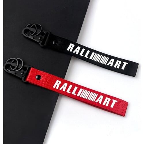 For Mitsubishi ASX Lancer 10 Pajero Sport Outlander 3 Car Styling webbing Key Chain Key Ring car accessories