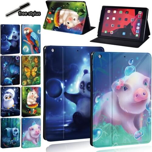 Tablet Case for Apple IPad 8/ipad 5/6/7/ IPad 2/3/4/ipad Mini 1/2/3/4/5 Animal Print Pattern Protective Case + Free Stylus