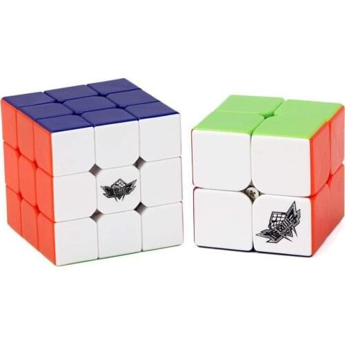 Cyclone Boy Speed Cube Set Include 2x2x2 3x3x3 Stickerless Magic Cube Puzzle Twist Toy ABS Ultra-Smooth Professional Multi-Color