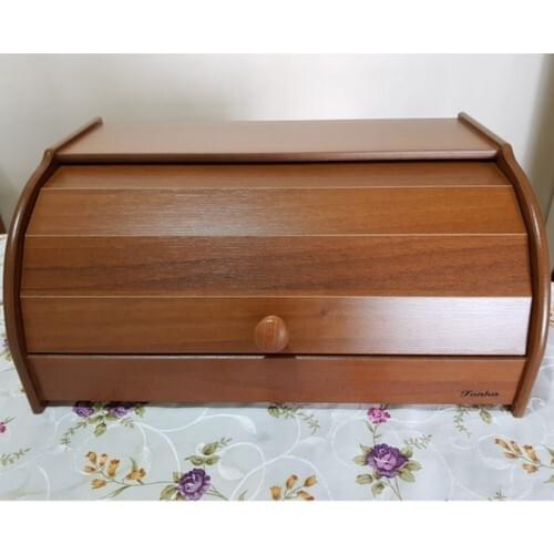 Mavikuğu Tonka Walnut Wood Decorative Bread Box