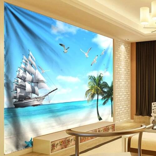 Large Tapestry Beauty Sea Beach Landscapes Wall Hanging Tapestries Home Decor Rectangle Bedroom Wall Art Tapestry 200*300 7 Size