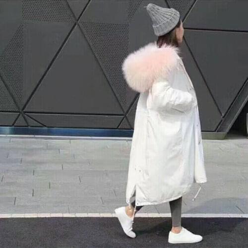 JuneLove New Fashionable Warm Cotton Hooded Parkas Coat Winter Jacket Women Adjustable Waist Big Fur Collar Jacket Thick Outwear