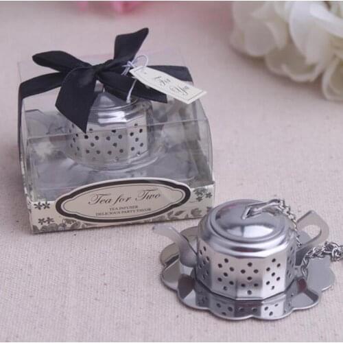 Creative wedding party favor gift and giveaways Teapot Tea Infuser Tea Strainer for guests LX1637