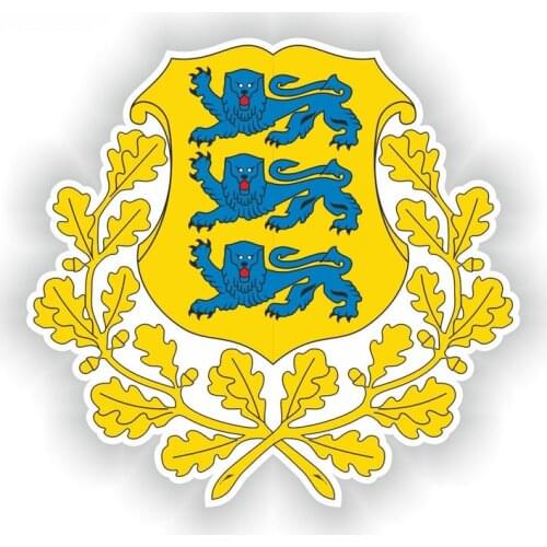 Hot Sell Hot Car Sticker Lovely Estonia Crest Coat of Arms Motorcycle Stickers KK Vinyl Sunscreen Anti-UV PVC 13.4cm X 14cm