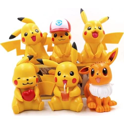Japan Pokemon Pikachu PVC Action Figure Model Toy Anime Cartoon Pokemon Figurine Collection Model Kids Toys Birthday Gifts