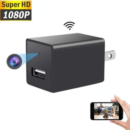 1080P HD Mini Camera with Wifi Wireless USB Charger Portable Camera Home Security Camera Video Recorder Power Adapter Camera