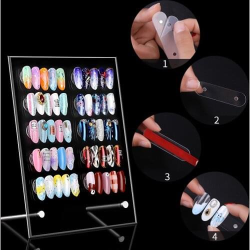 PinPai Clear False Tips Magnetic Nail Color Display Chart Acrylic Nail Gel Polish Display Stand Color Showing Shelf Card Board