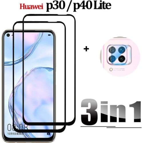 Película,glass huavei p40 lite e protector glass for huawei p40 lite 5g 2020 screen protector hyawei p30 lite P40 light glasses