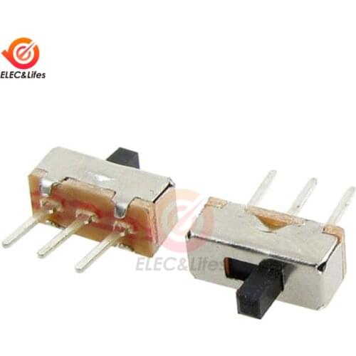 50PCS Interruptor On-off Mini Slide Switch SS12D00 SS12D00G3 3Pin 1P2T 2 Position Handle length:3mm