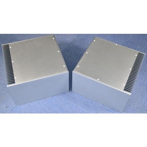 1 Pair Luxury Power Amplifier Case All Aluminum Pure Rear Class A Chassis DIY Silver Box Dual Channel Enclosure D312 W322 H200