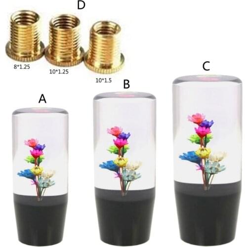 50LC Auto Real Flowers Shape Gear Stick Shift Shifter Knob Lever Cover Universal for Car Manual Transmission and Automatic