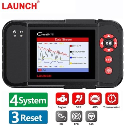 LAUNCH X431 Creader VIII 4 System Diagnose Scanner Engine ABS AT SRS 3 Reset Oil EPB SAS OBD2 Code Reader Lifetime Free Update