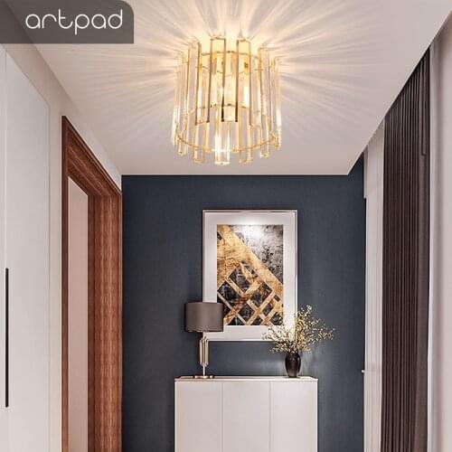 Modern Crystal Aisle Light European Dimmable Indoor Ceiling Lamp Corridor Porch Balcony Entrance Hall Plafondlamp Fixture