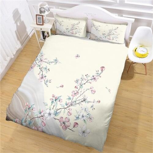 Unique Bedding Home King Comforter Duvet Cover Sets Floral Designer Luxury Pillow Case Cute Digital Printing Full Size Bed