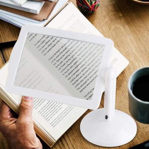Brighter LED Screen Magnifier Reading Viewer Magnifying Glass 180 Degree Rotating Bracket Reading Glasses For Parents