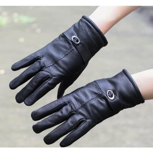CX-A-141 Winter Genuine Sheep Leather Gloves for Women