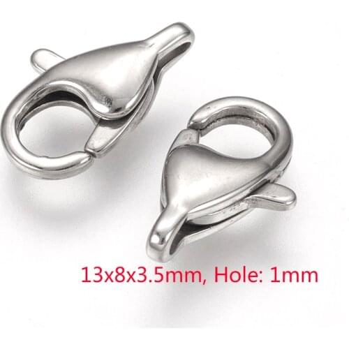10pcs Lobster Claw Clips Clasps Hooks For DIY Jewelry Necklaces Bracelets Making Crafts Supplies 304 Stainless Steel Mixed Style