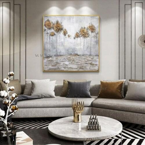 100% Pure Hand Living Room Oil Painting Wall Sofa Background Light Luxury Modern Minimalist Floral Bedroom Abstract Mural