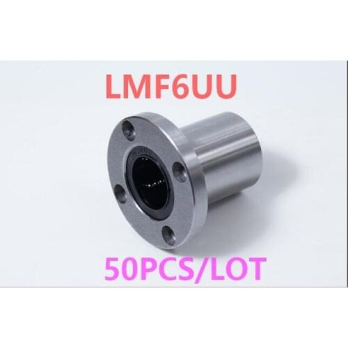 50PCS/LOT LMF6UU flange type linear ball bearings round flange linear bearing flanged linear ball bearing CNC router/3D print