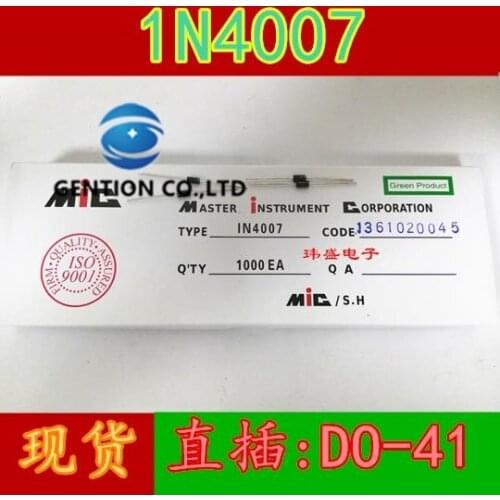 50PCS MIC 1N4007 IN4007 rectifier diode DO-41 1 a/1200 v in stock 100% new and original