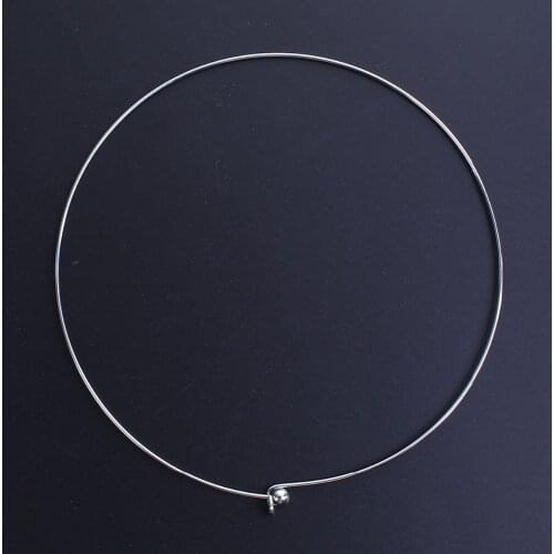 8Seasons 304 Stainless Steel Collar Choker Necklace Gold/Silver Color Round With Removable Ball End Cap Handmade DIY Jewelry,1PC