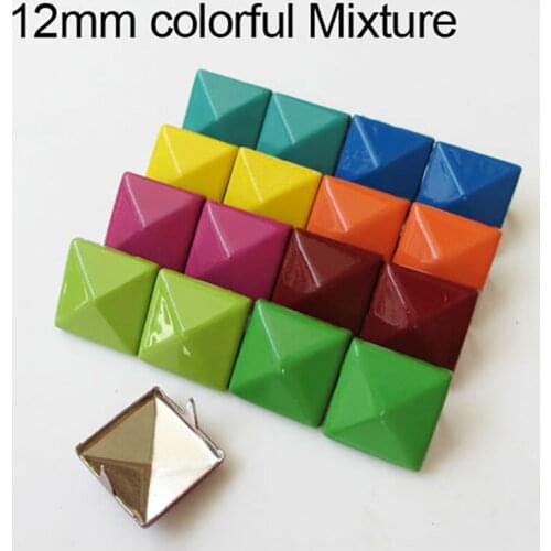 90Pcs 12*12mm 2-claw metal rivet colormixture studs and nails for leather clothes accessories iron studs rivets