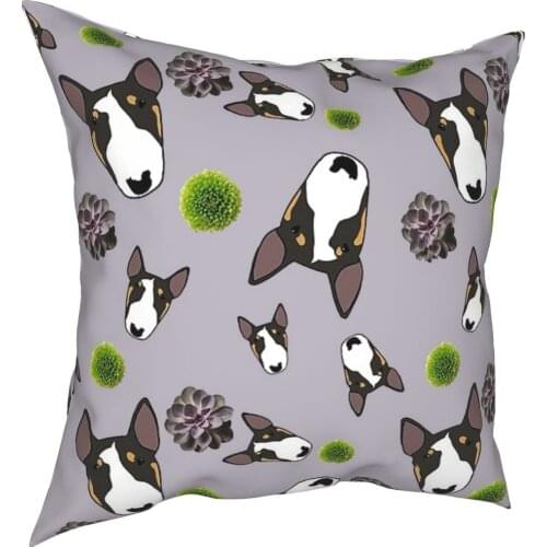 Bull Terrier Pillowcase Decoration Dog Animal Cushion Cover Throw Pillow for Living Room Polyester Double-sided Printing Novelty