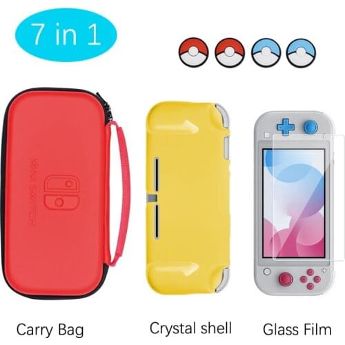 Carrying Case for Nintend Switch Lite Accessory Kit for Nintendo Switch Mini Console include Crystal Shell Case Tempered Glass