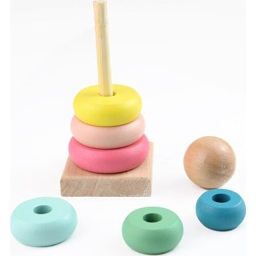 D7YD Wooden Stacking Toy Shape Matching Game Geometric Building Block Brain Developmental Plugging Toy Kids Age 3 Over Gift