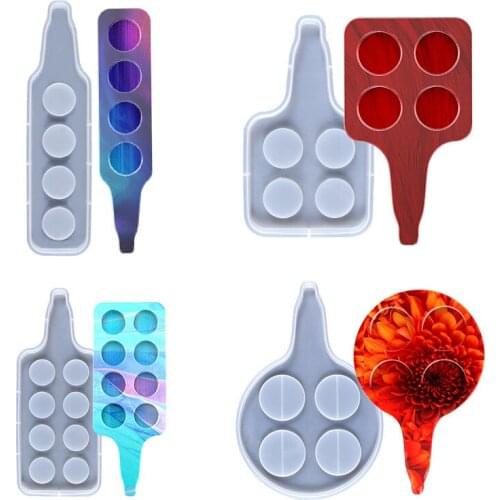 DIY Crystal Epoxy Mold Square Rectangular Round Ornaments Wine Glass Beer Storage Tray Silicone Mould Jewelry Tools Wholesale