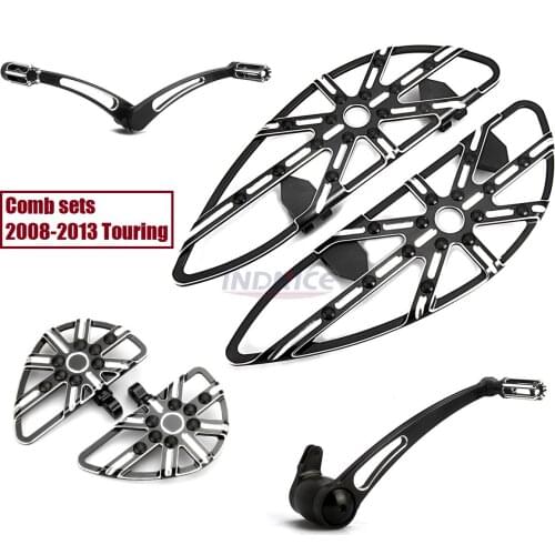 For harley touring Street glide FLHX FLTR Black Gauge driver passenger floorboards brake toe heel shifter levers FLHT 2008-2013