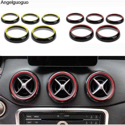Double color Car Air Condition Air Vent Outlet Ring Cover Trim Decoration for Mercedes Benz GLA X156 CLA C117 class