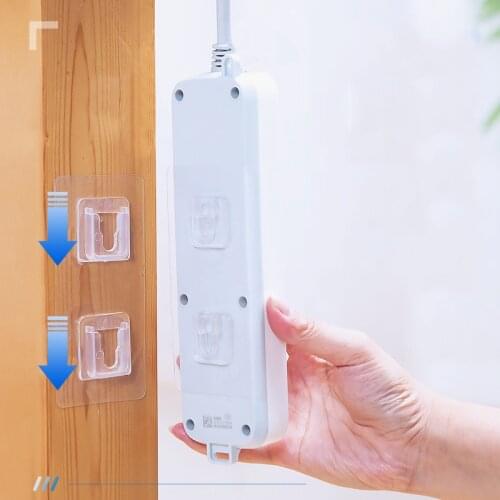 Double Sided Adhesive Wall Hooks Hanger Strong Hooks Transparent Suction Cup Sucker Wall Storage Holder For Kitchen Bathroo