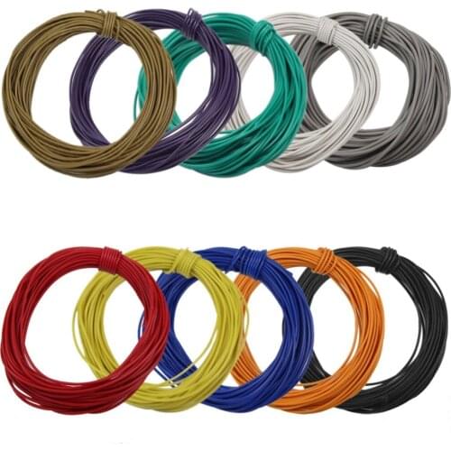 Evemodel 100 mtrs 1.0 AMP 26AWG Colorful STRANDED EQUIPMENT WIRE (1 ROLL) DX012 model building kit railway modeling