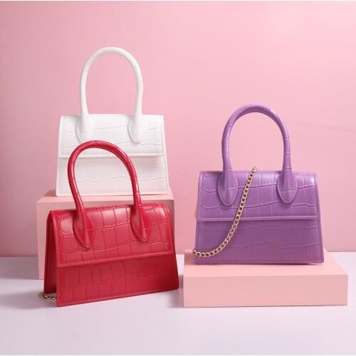2021 Summer Hot Style Hit Color PVC Jelly Bag Macaroon Candy Long Shoudler Handbag Shoulder Diagonal Female Bag Sweet CrossBody