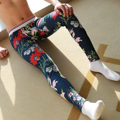 Men Long Johns Plus Velvet Mens Warm Pants Elastic Line of Mens Fashion Cotton Sexy Underwear Tight Legging Long Johns