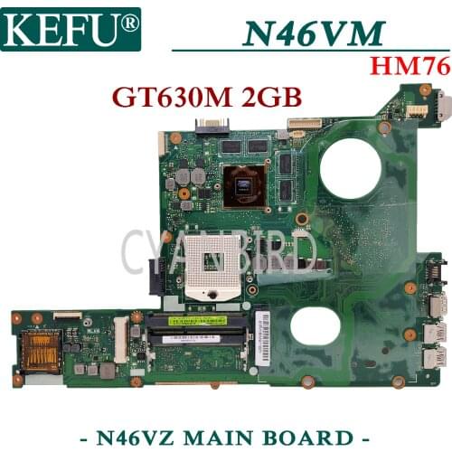 KEFU N46VZ original mainboard for ASUS N46VM N46VJ N46V with HM76 GT630M-2GB Laptop motherboard